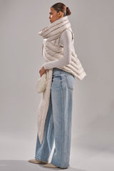 FOR THE DRAMA PUFFER VEST IN IVORY
