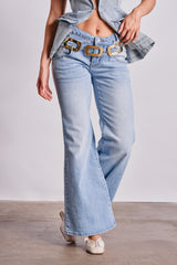 WON'T LOSE MYSELF WIDE-LEG  BLUE DENIM