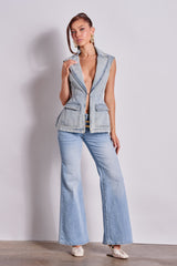 WON'T LOSE MYSELF WIDE-LEG  BLUE DENIM