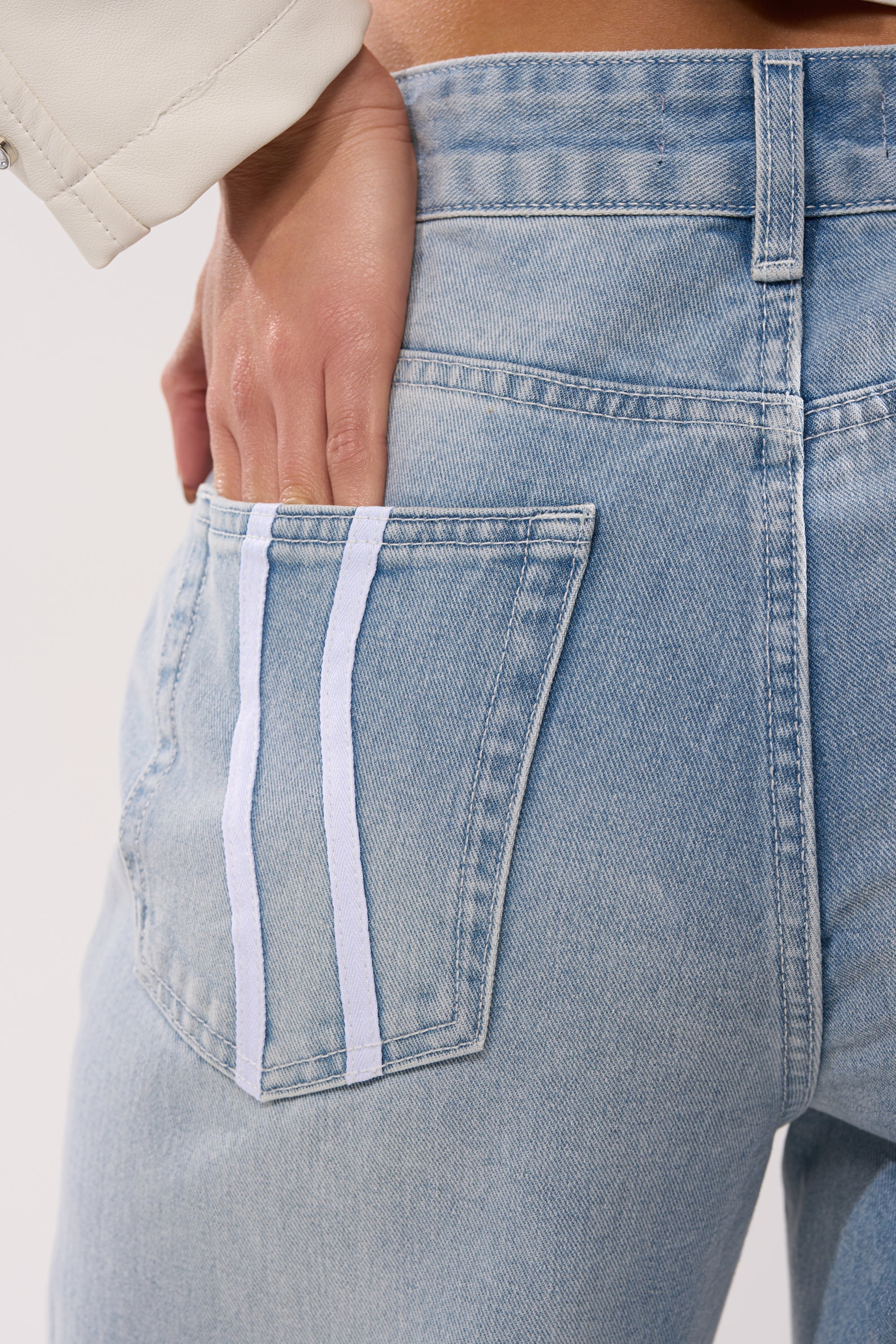 SHE IS A RUNNER DENIM TRACK PANT