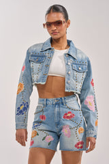 LOTTIE EMBROIDERED DENIM JACKET