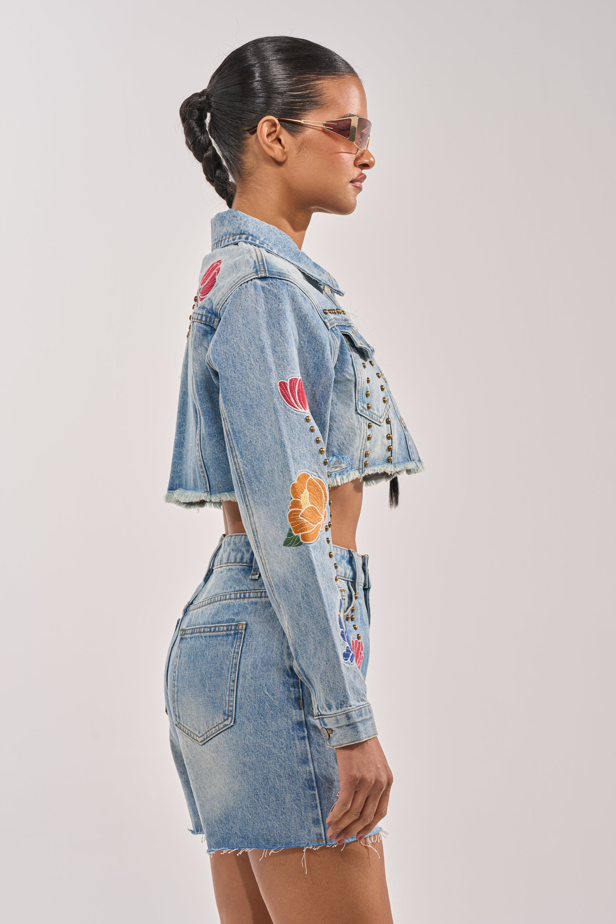 LOTTIE EMBROIDERED DENIM JACKET