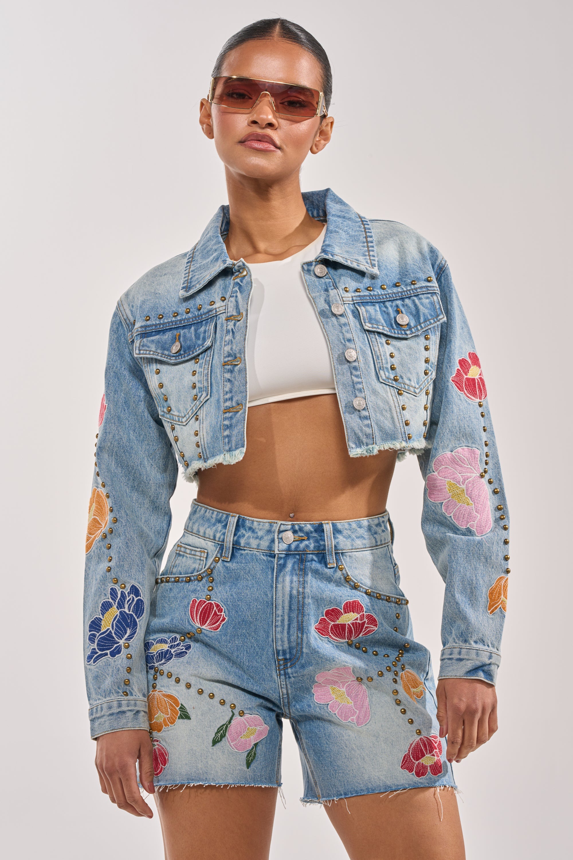 LOTTIE EMBROIDERED DENIM JACKET