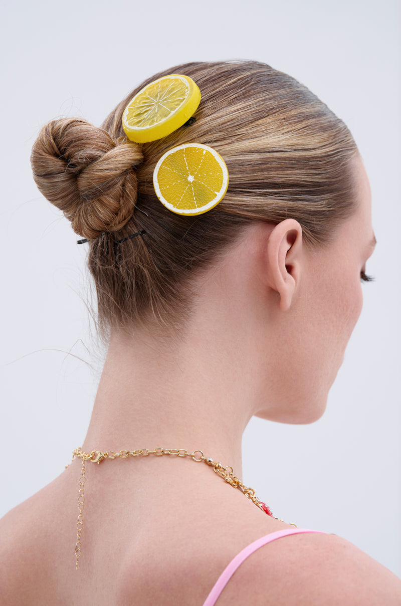 LIFE GIVES YOU LEMONS HAIR CLIP SET