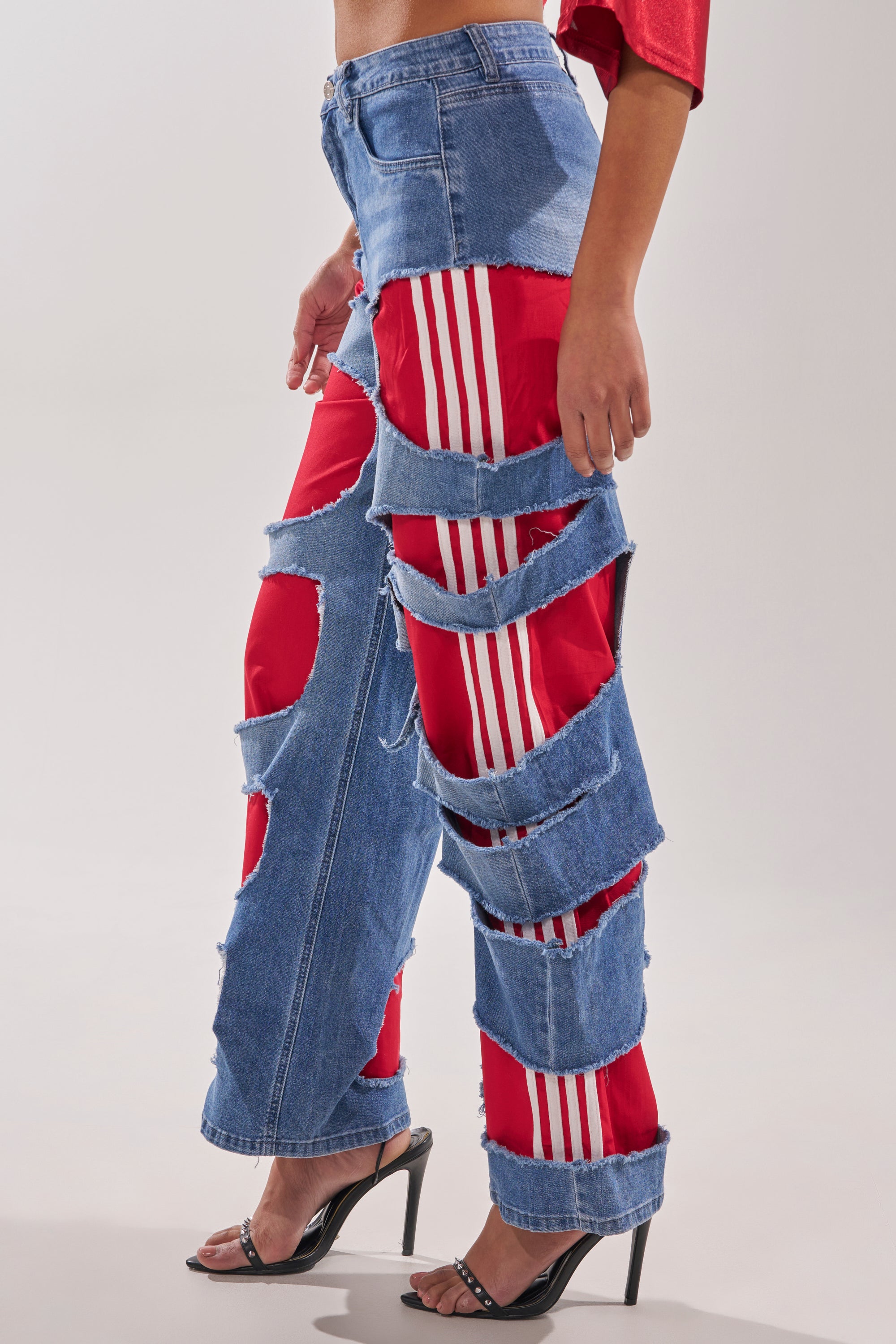 LEXIE LOW RISE DENIM TRACK PANT