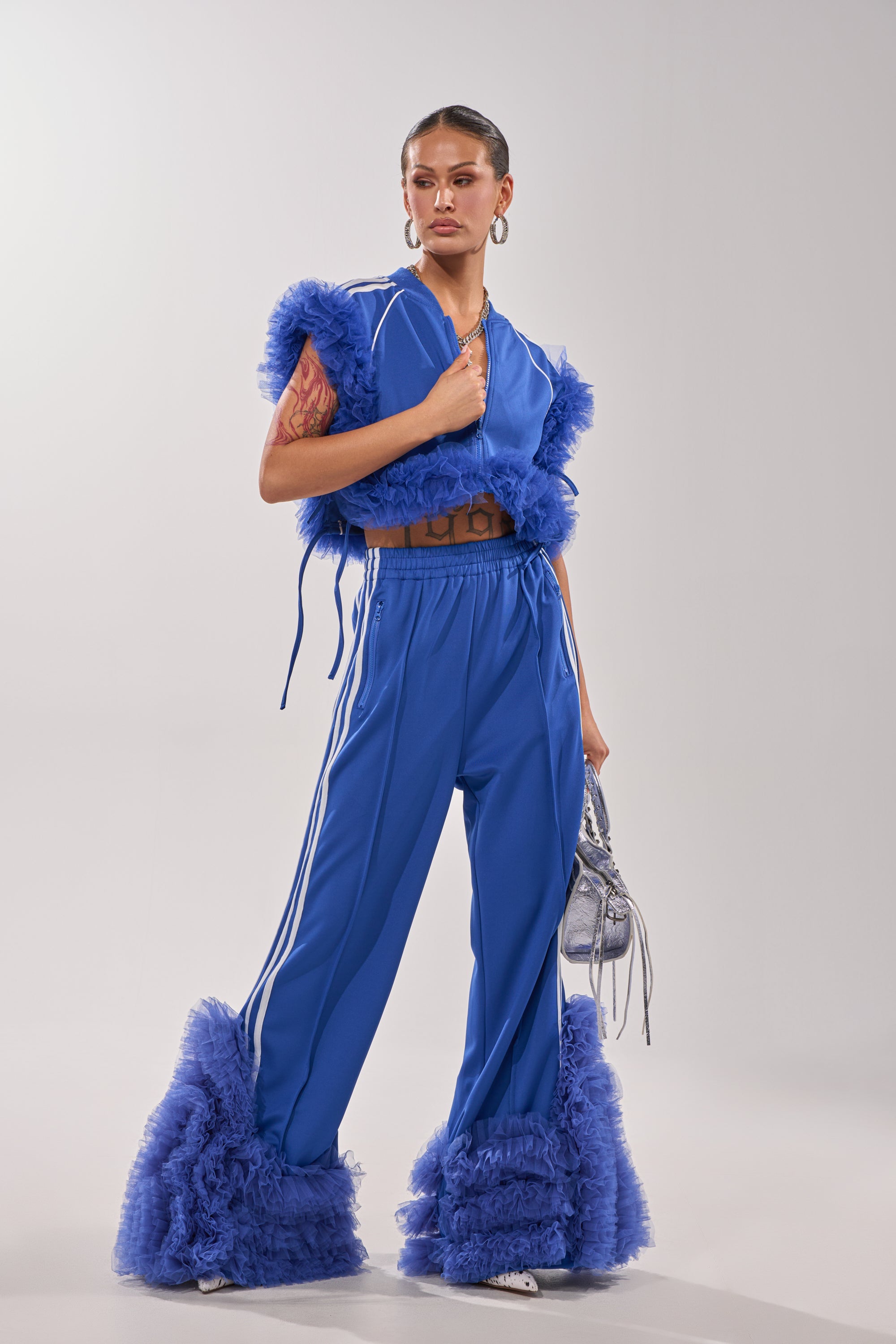MODERN JAM SWEATSHIRT WITH TULLE IN ROYAL BLUE
