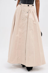 LIGHT WEIGHT TRENCH MAXI SKIRT WITH SIDE ADJUSTER