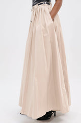 LIGHT WEIGHT TRENCH MAXI SKIRT WITH SIDE ADJUSTER