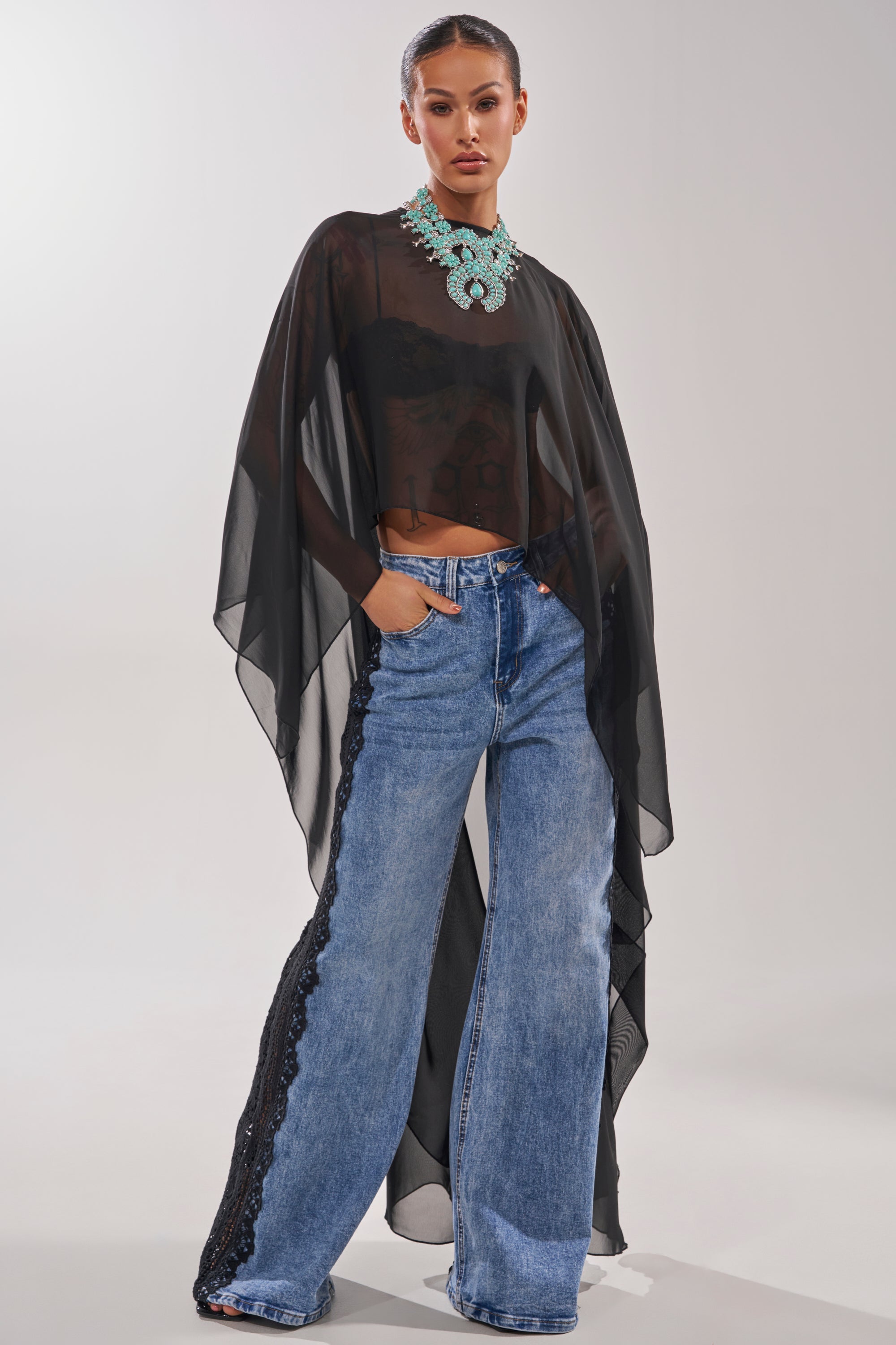LOCKED IN LACE DENIM
