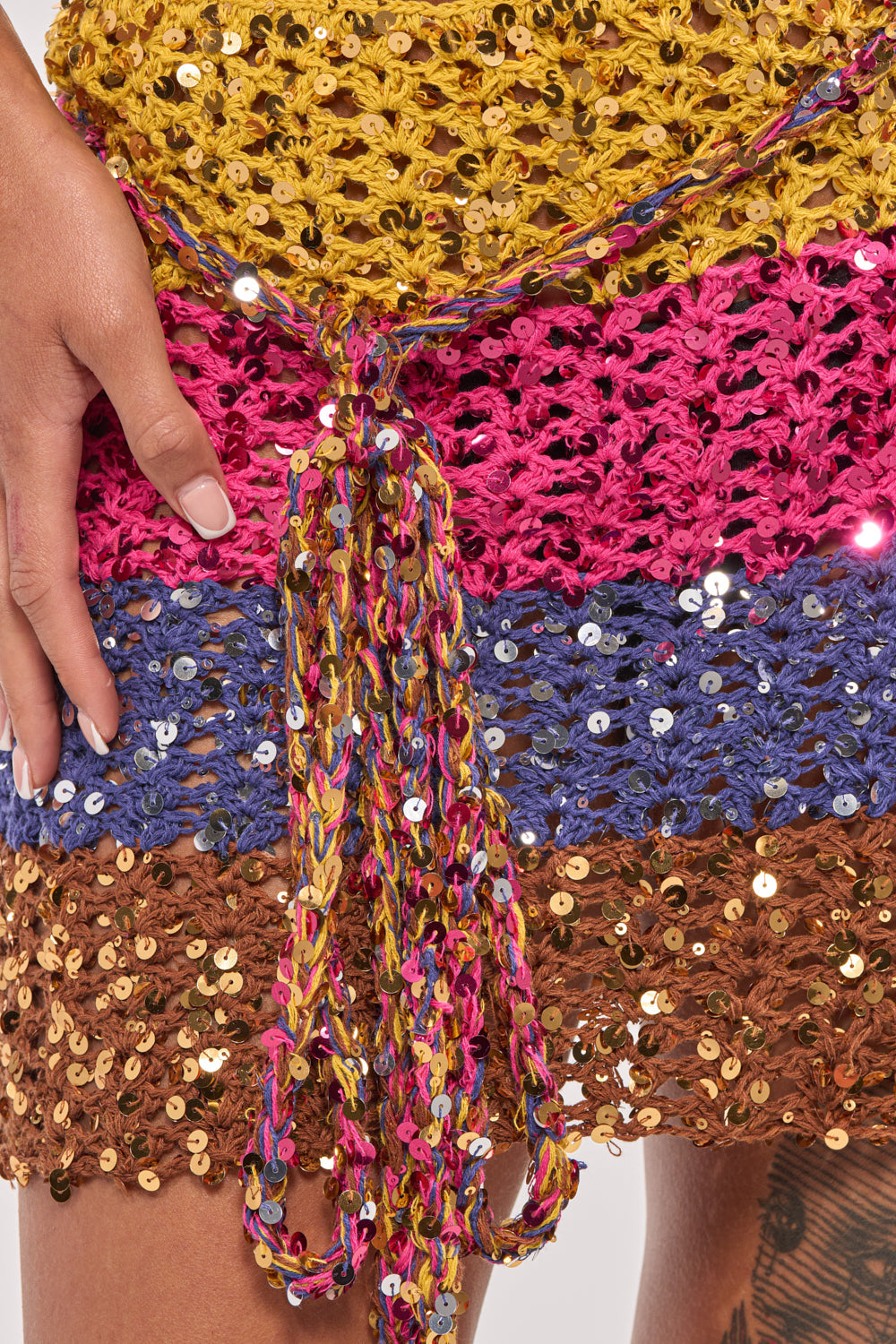 FULL OF LIFE CROCHET MINI SKIRT