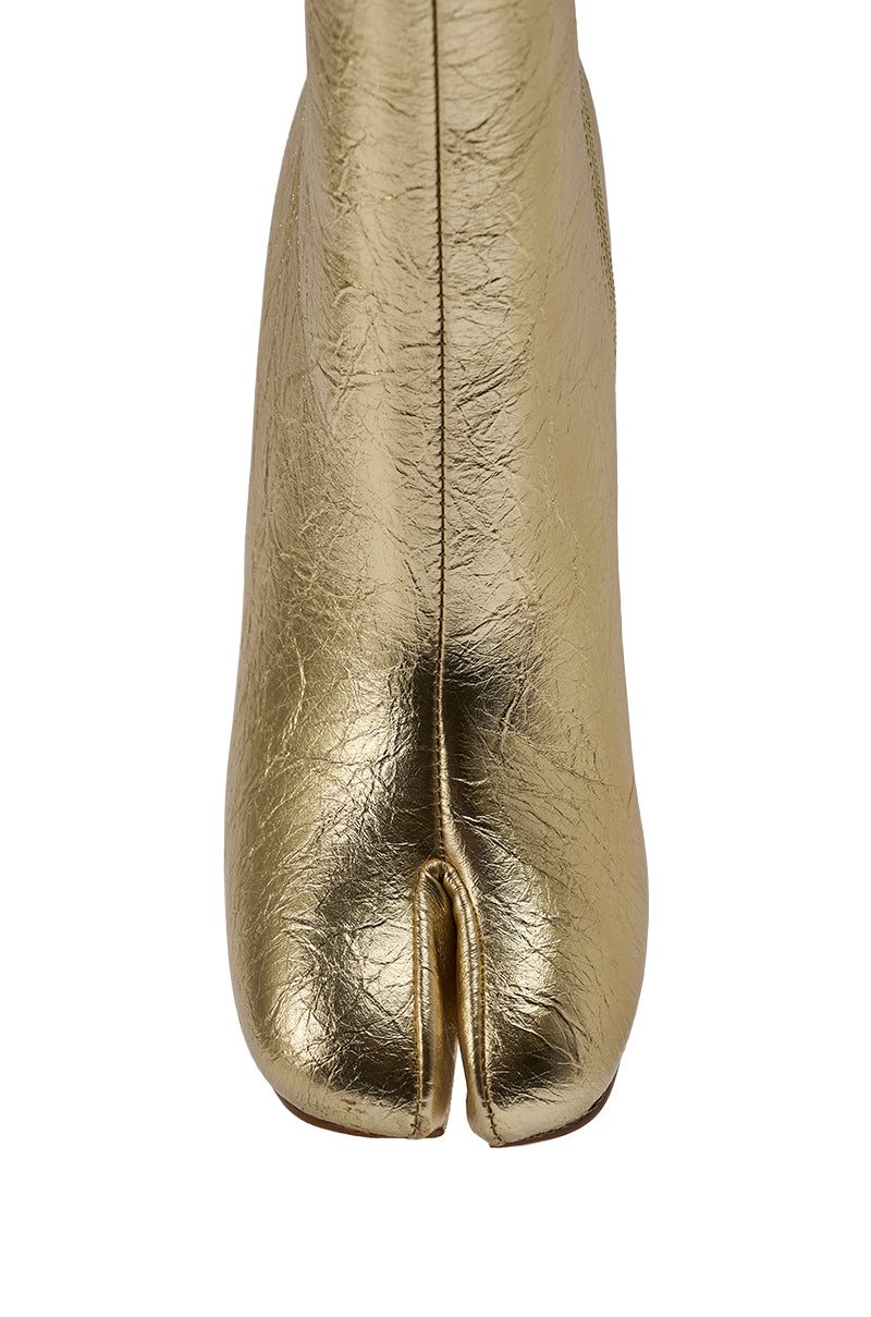 AZALEA WANG BILHA GOLD SPLIT TOE CHUNKY BOOTIE