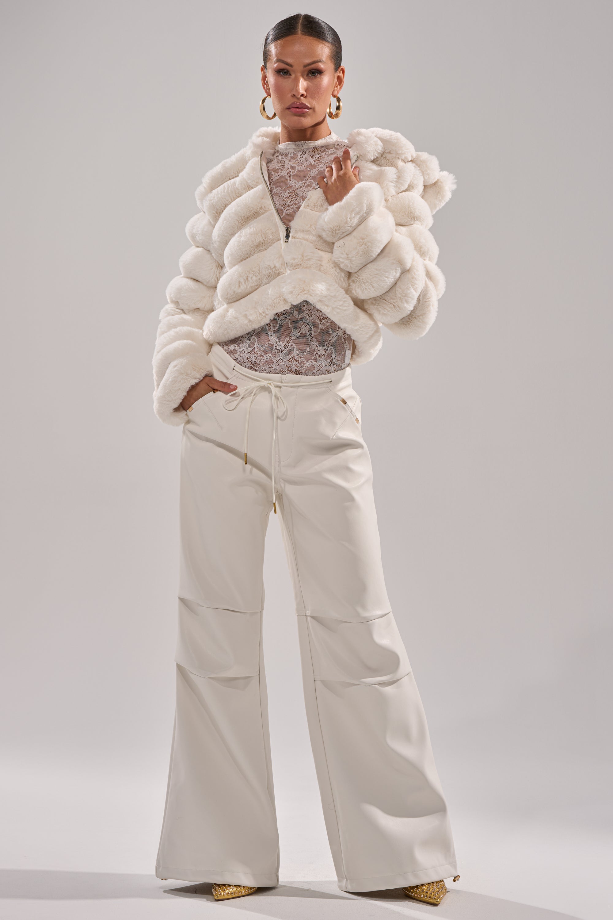 POPCORN FAUX FUR IN WHITE