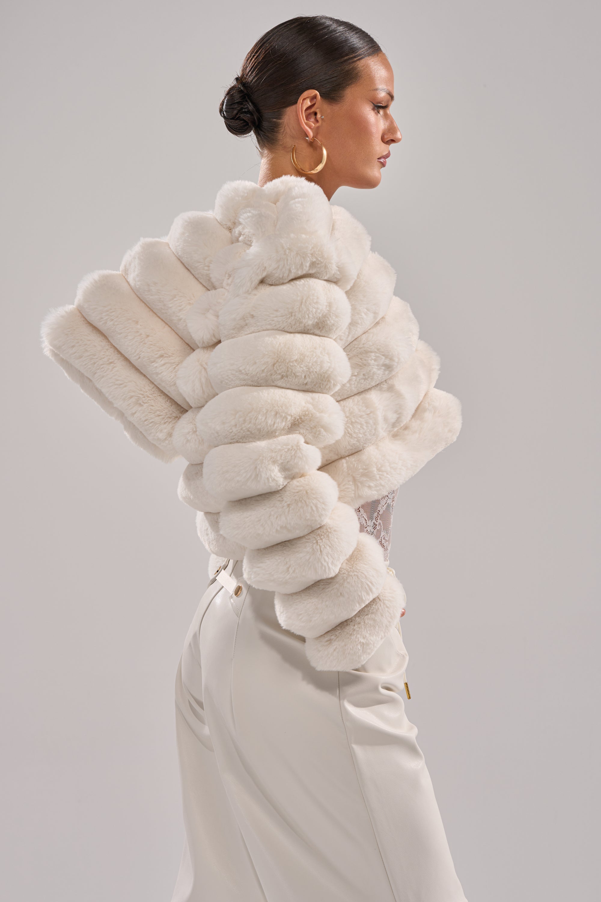 POPCORN FAUX FUR IN WHITE