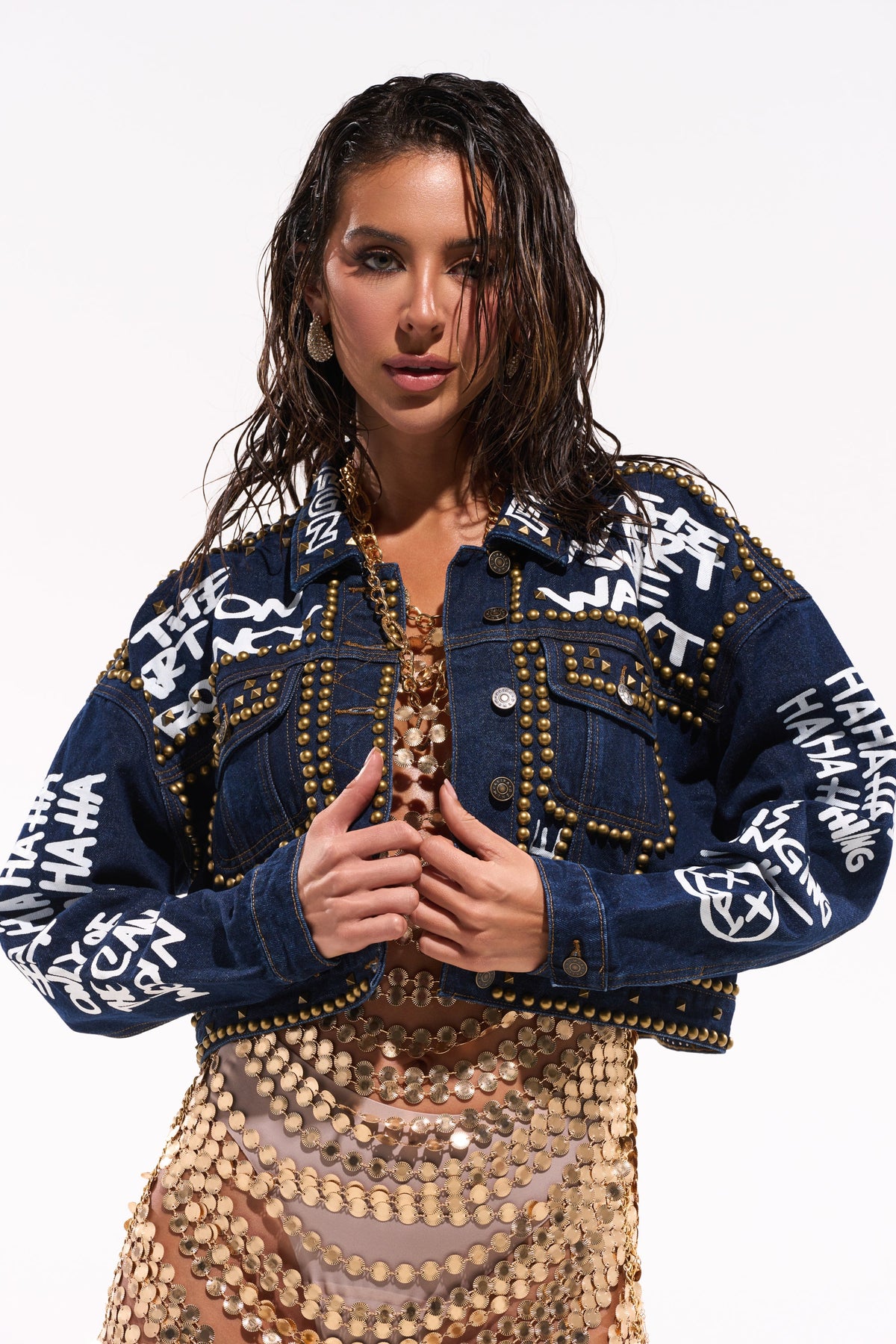 RHYTHM OF THE NIGHT DENIM JACKET IN DARK BLUE