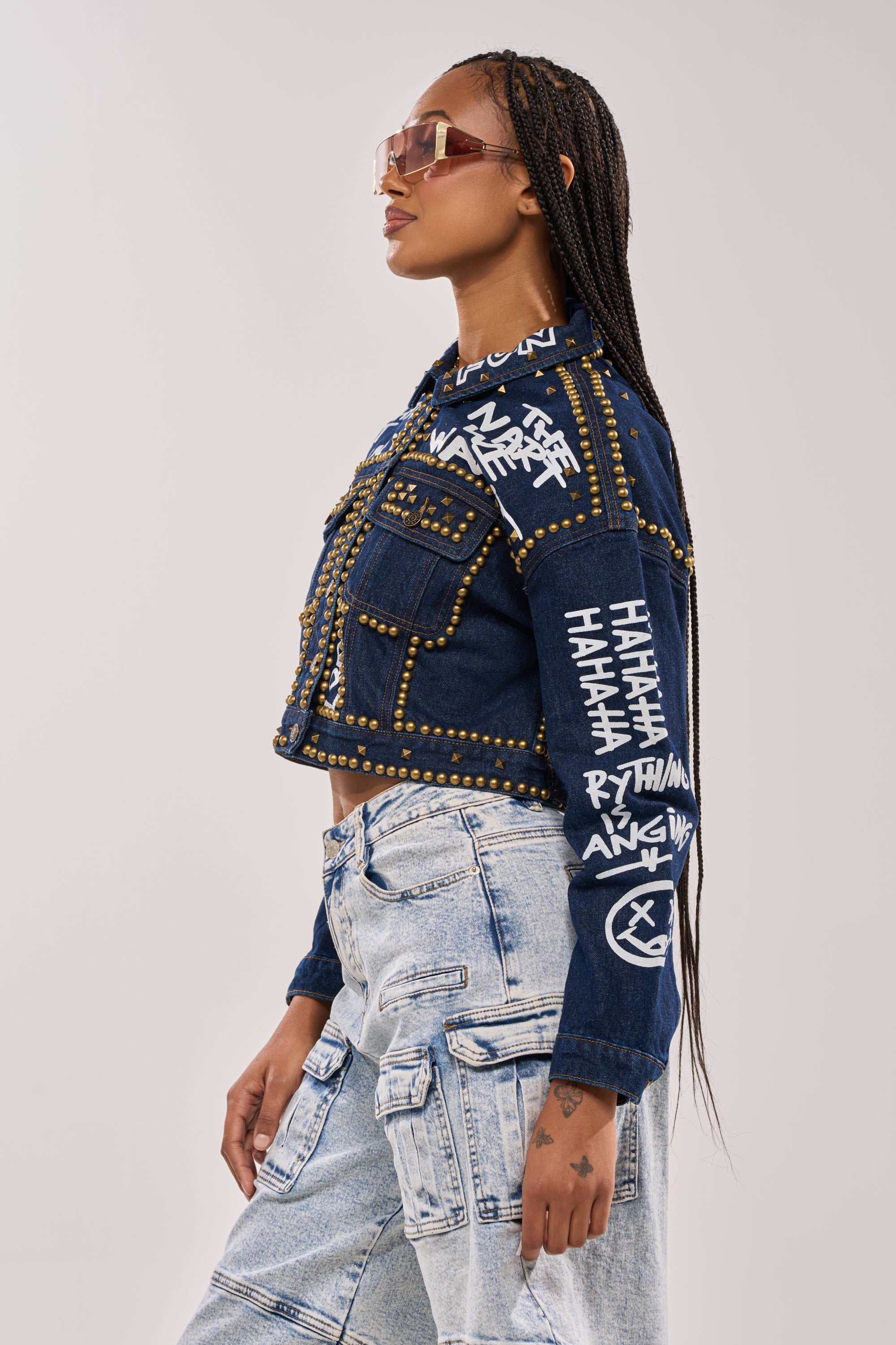 RHYTHM OF THE NIGHT DENIM JACKET IN DARK BLUE