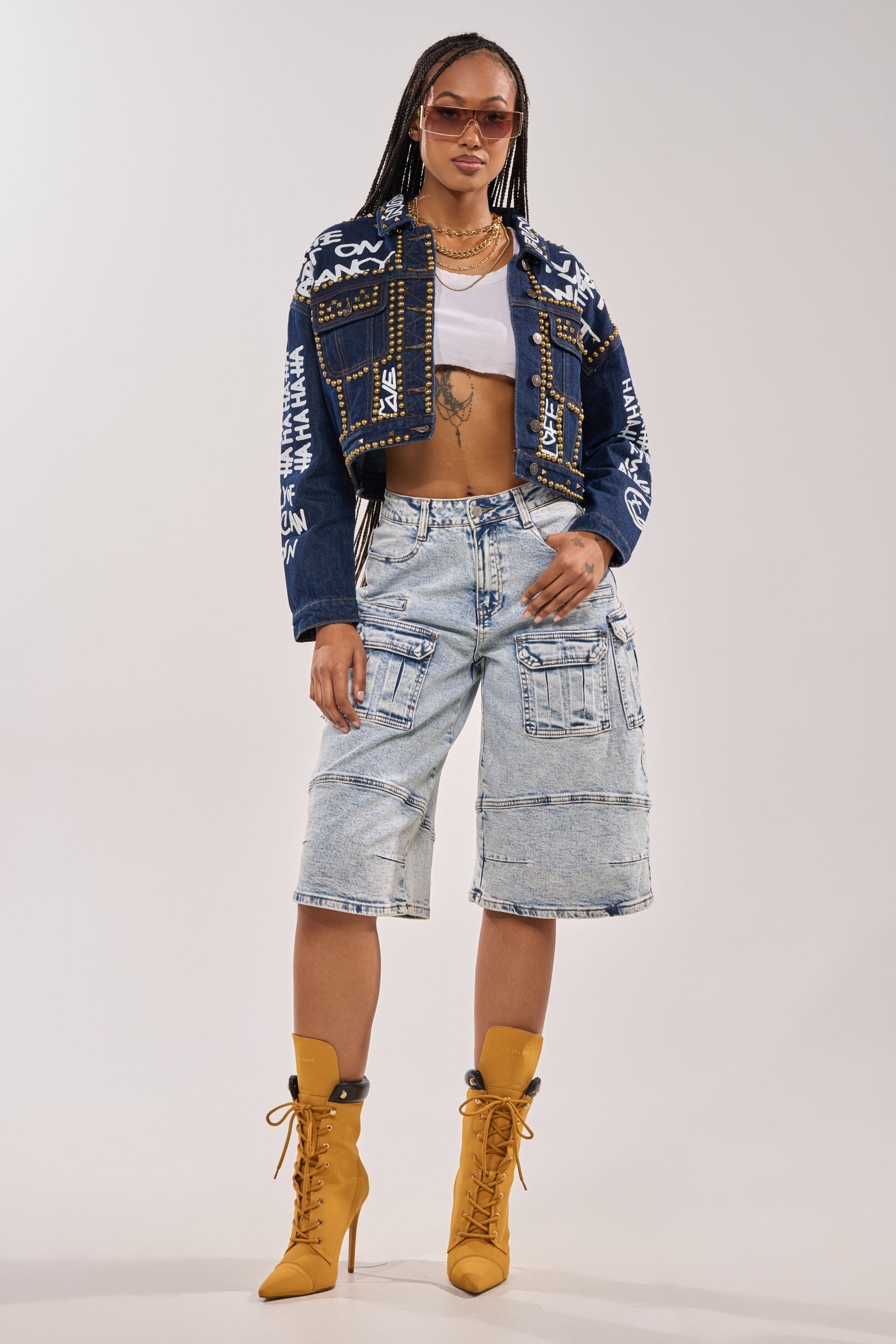 RHYTHM OF THE NIGHT DENIM JACKET IN DARK BLUE