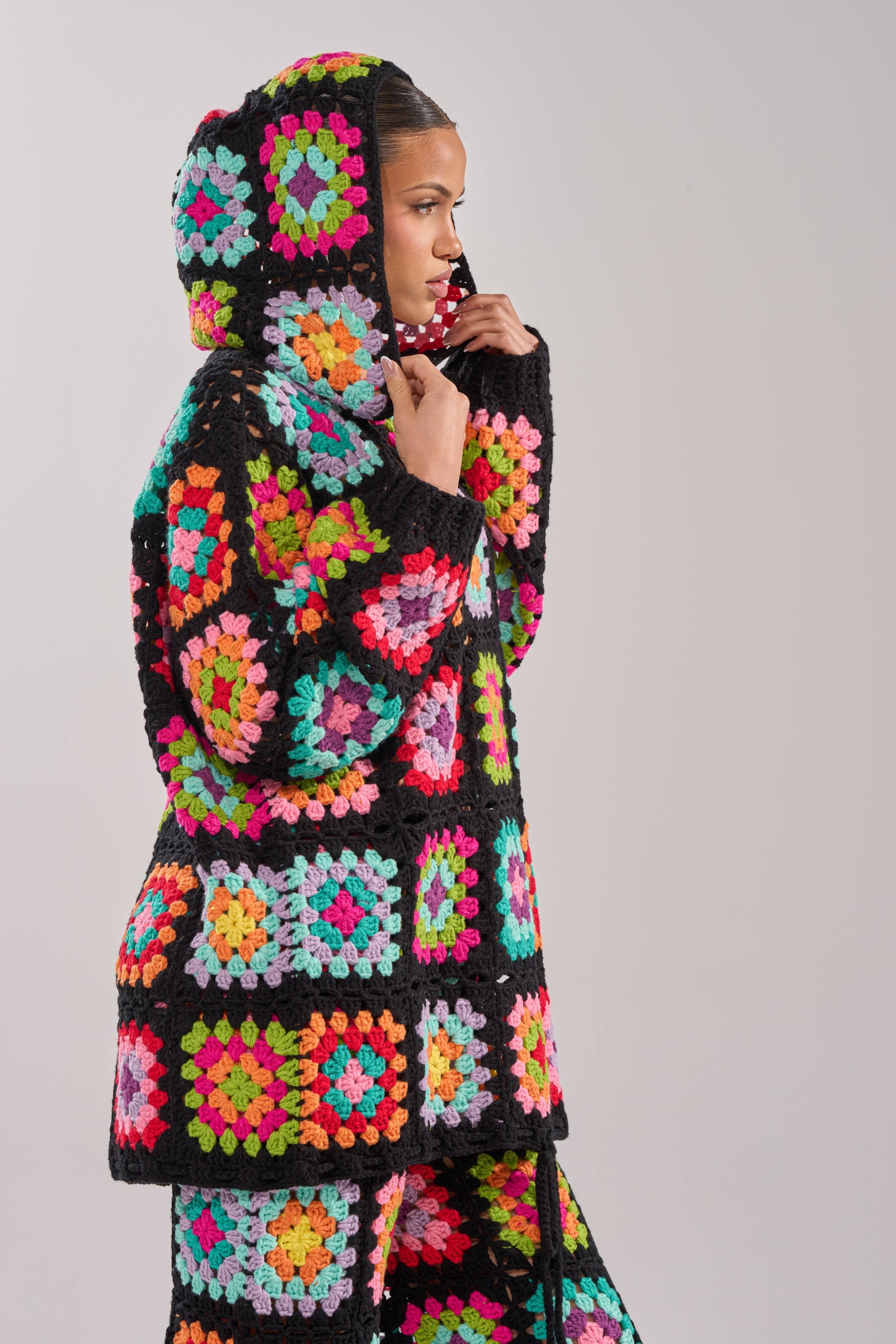 FESTIVAL GIRLY OVERSIZED CROCHET SWEATSHIRT IN MULTI