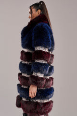EGO PANELED FAUX FUR COAT