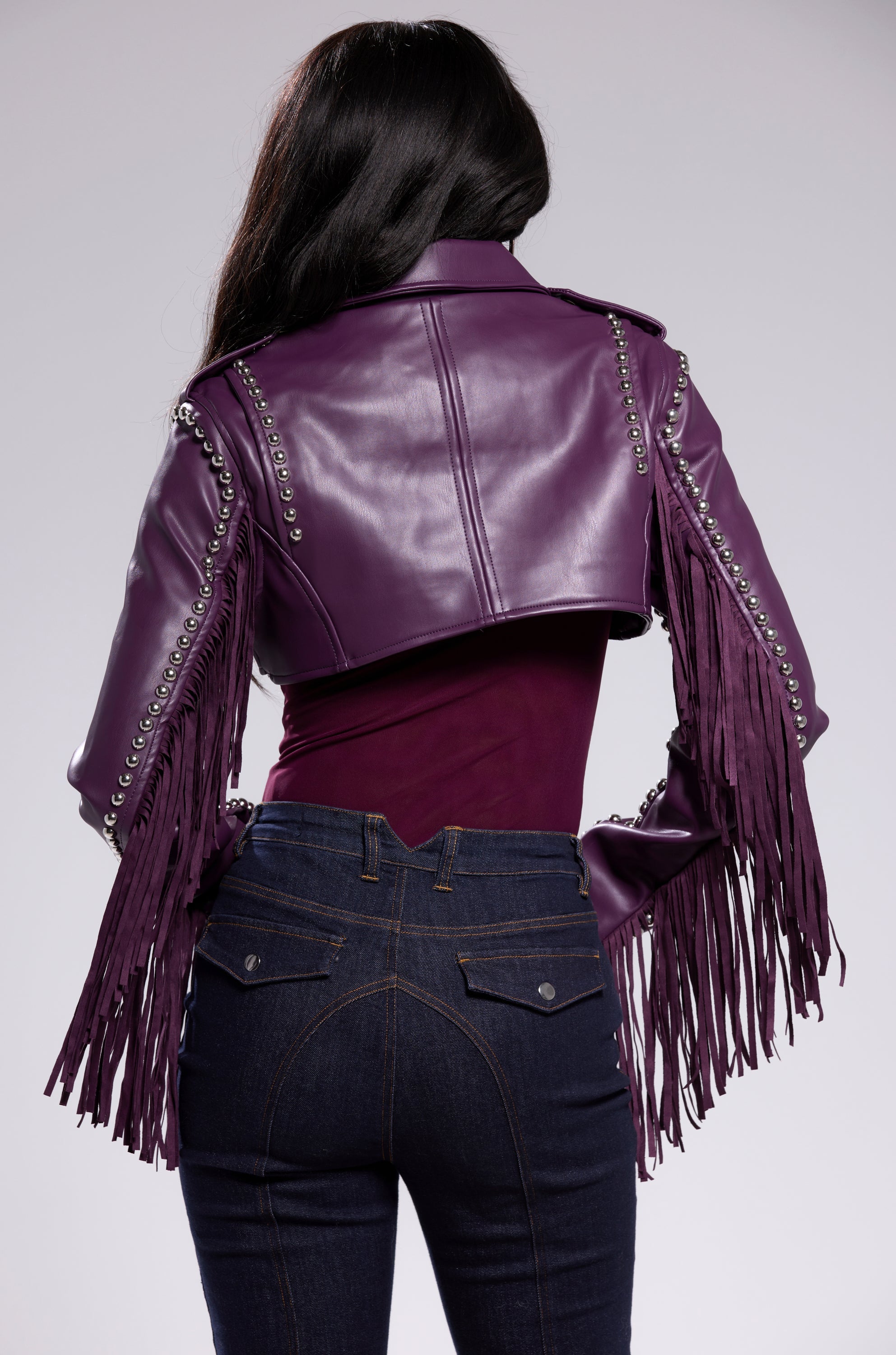 HOLD EM CROPPED FRINGE MOTO