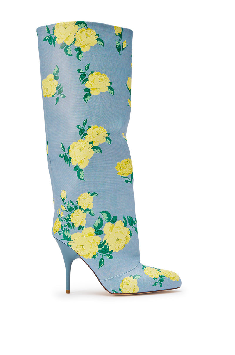 AKIRA GOLD GARLAND BLUE FLORAL BOOT