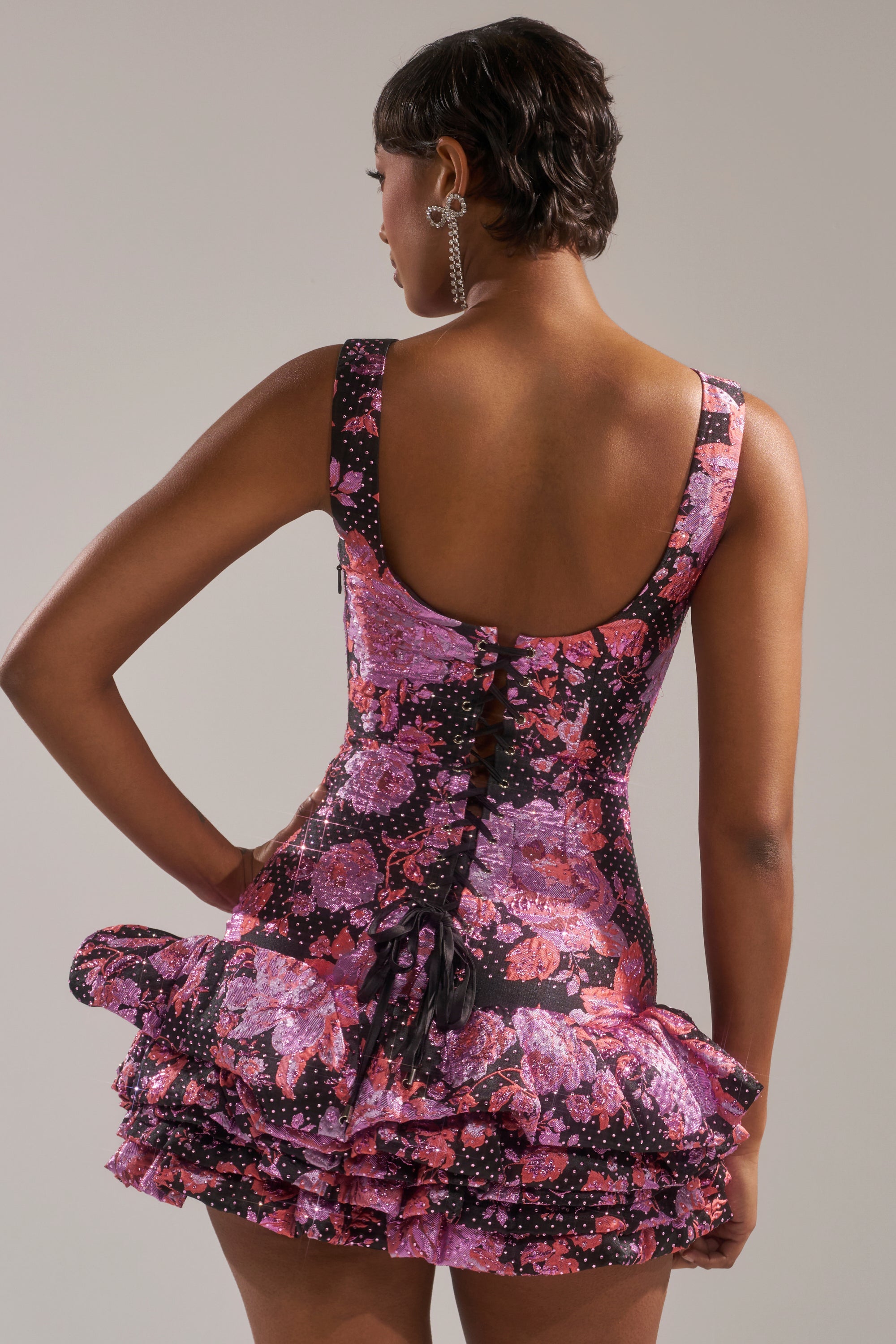 GIRLS WHO BRUNCH BROCADE MINI DRESS