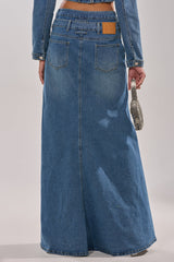 SHAKE IT OFF DENIM PANT WITH SKIRT ATTACHED