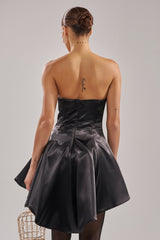 PRETTY PLEASE SATIN CORSET IN BLACK