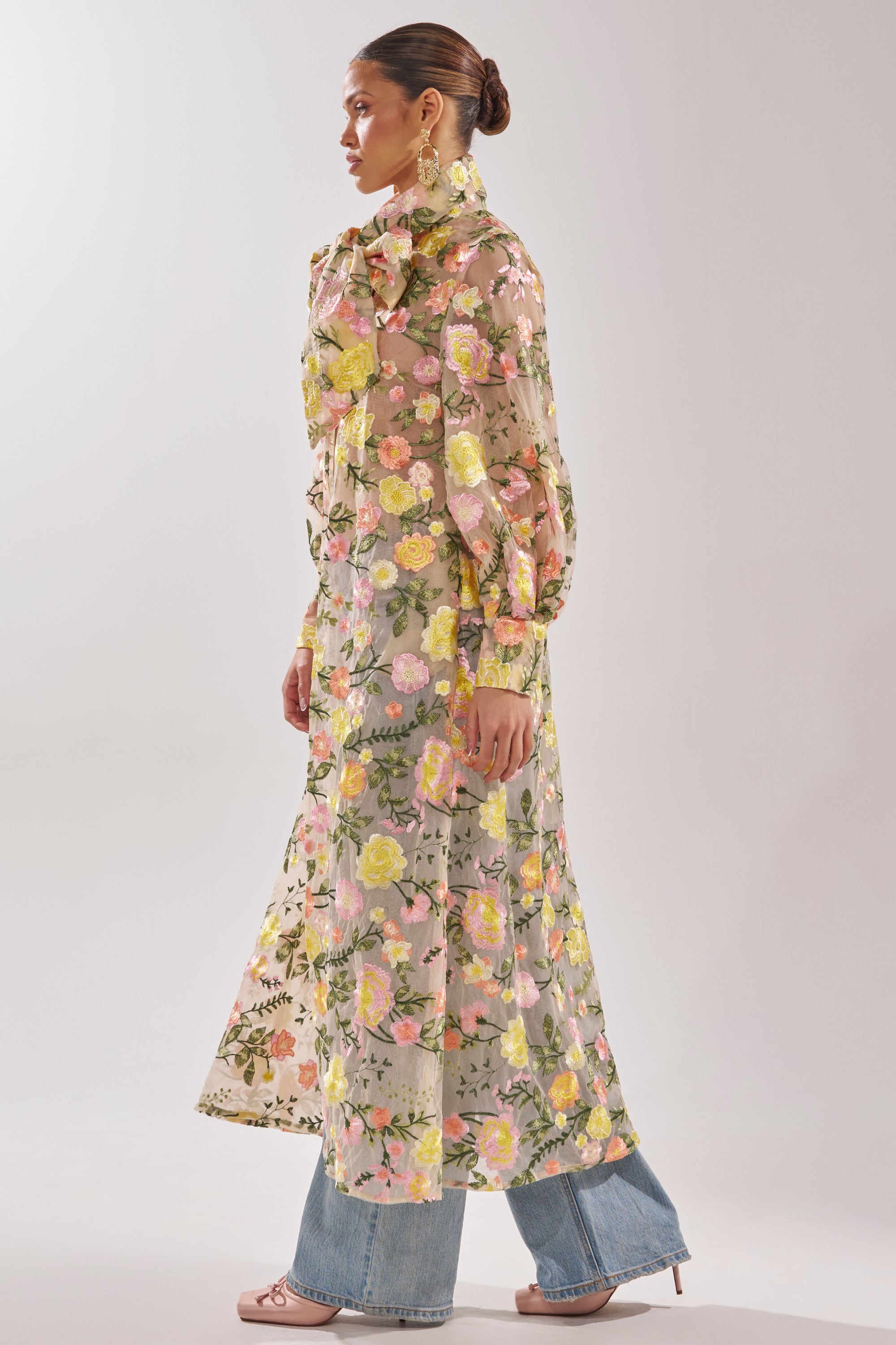 BOUQUET DREAMS FLORAL TULLE DUSTER