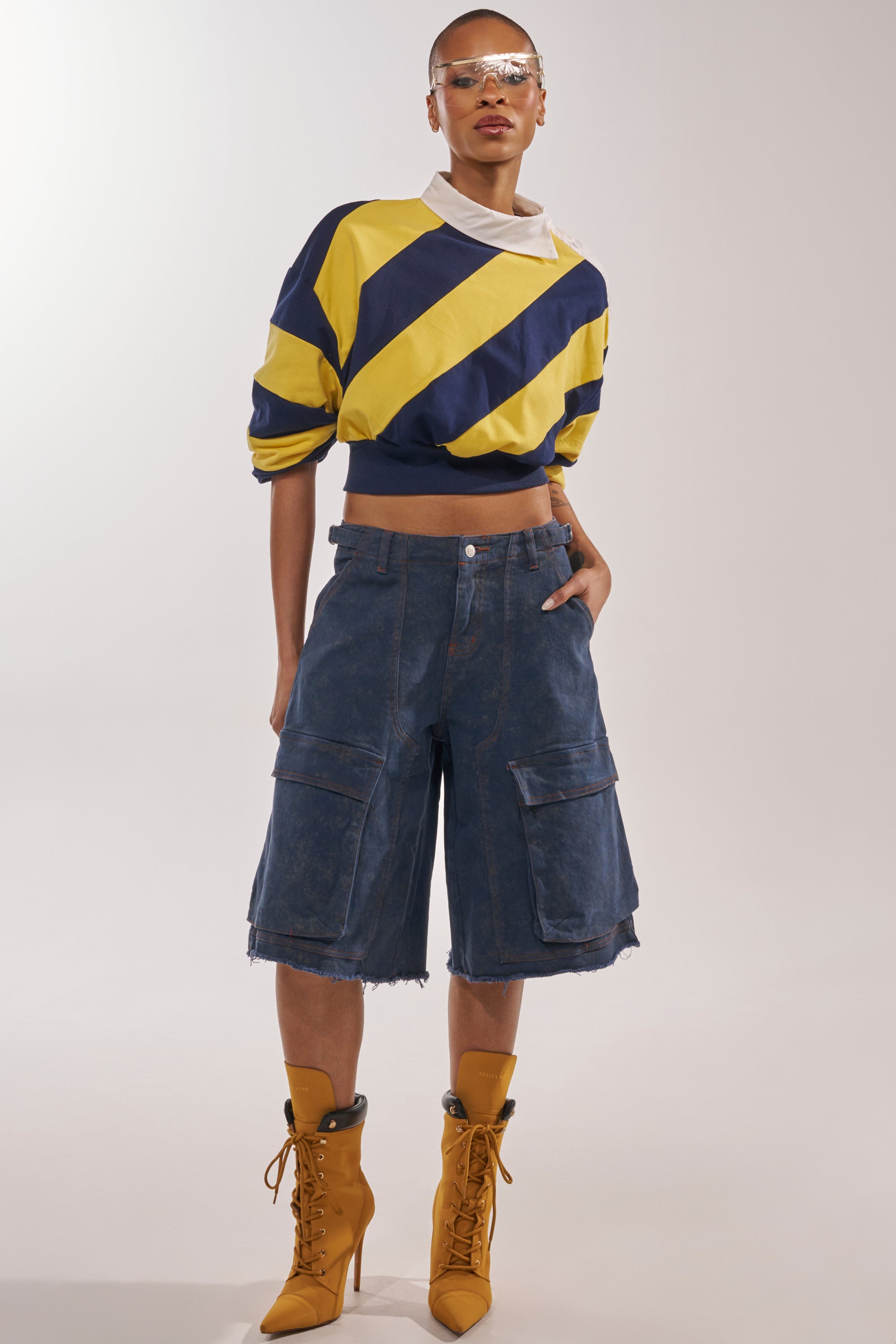 JULIANA STRIPE SWEATSHIRT IN YELLOW