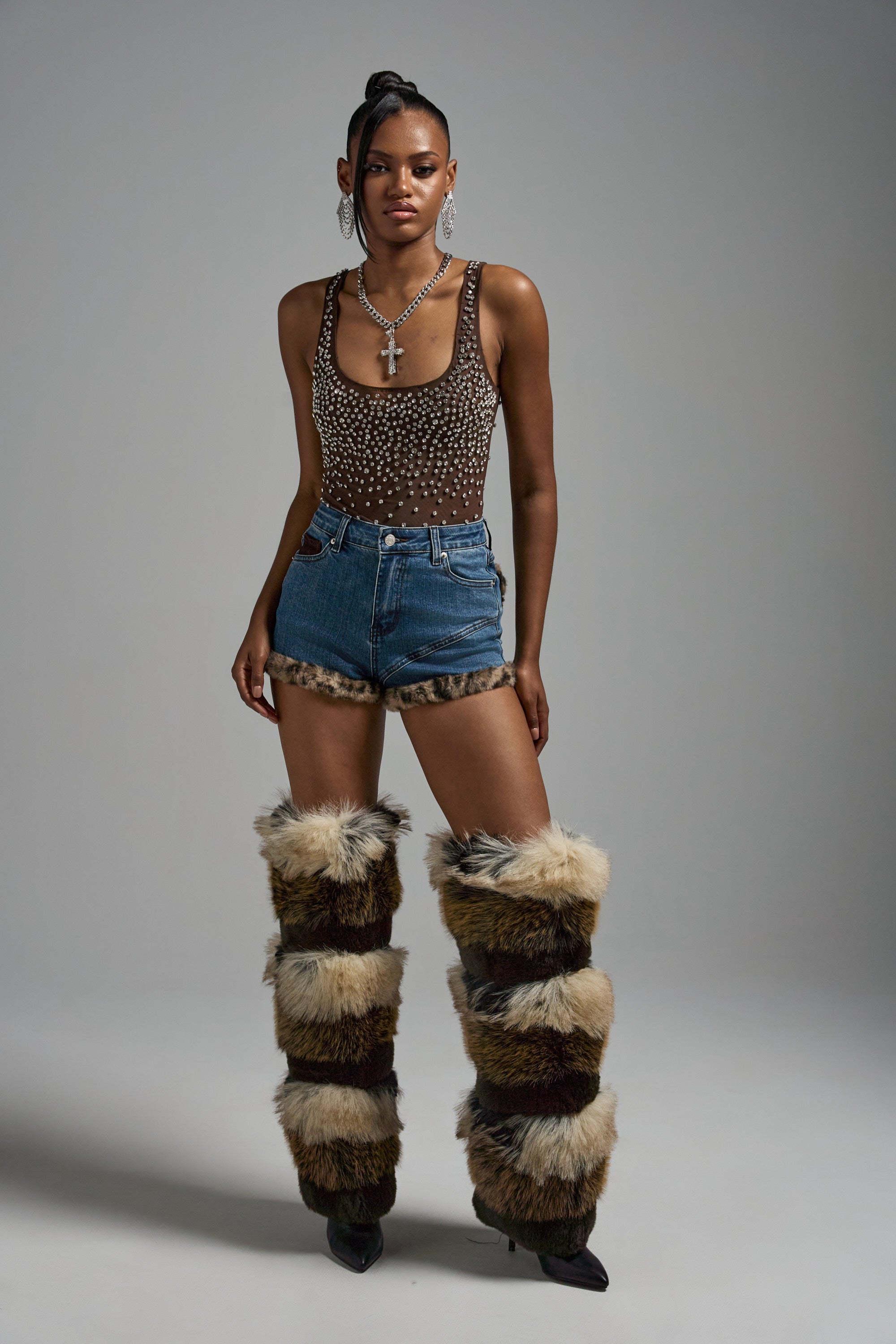 POP IT OFF QUEEN RHINESTONE BODYSUIT