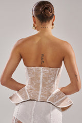 JUST A GIRL LACE CORSET IN WHITE