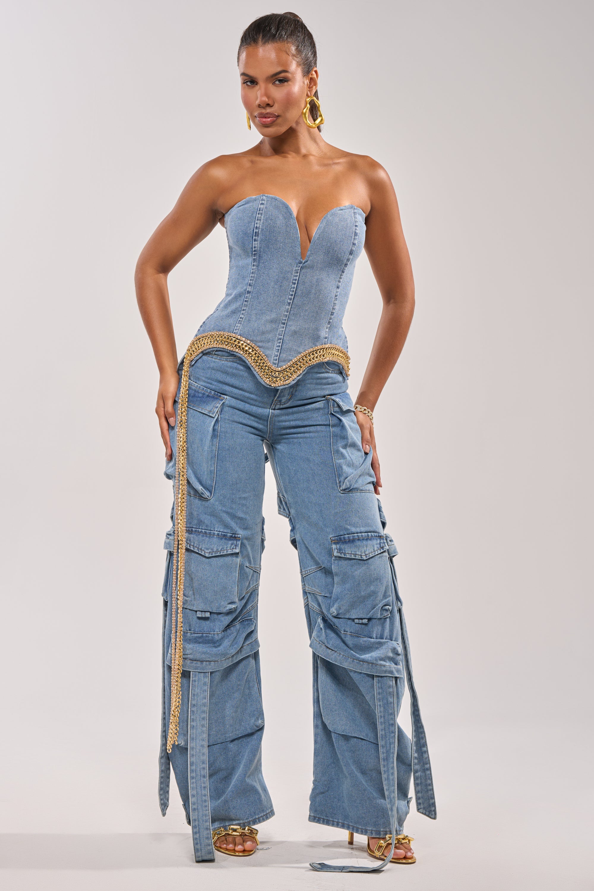 SHOW IT OFF DENIM CORSET