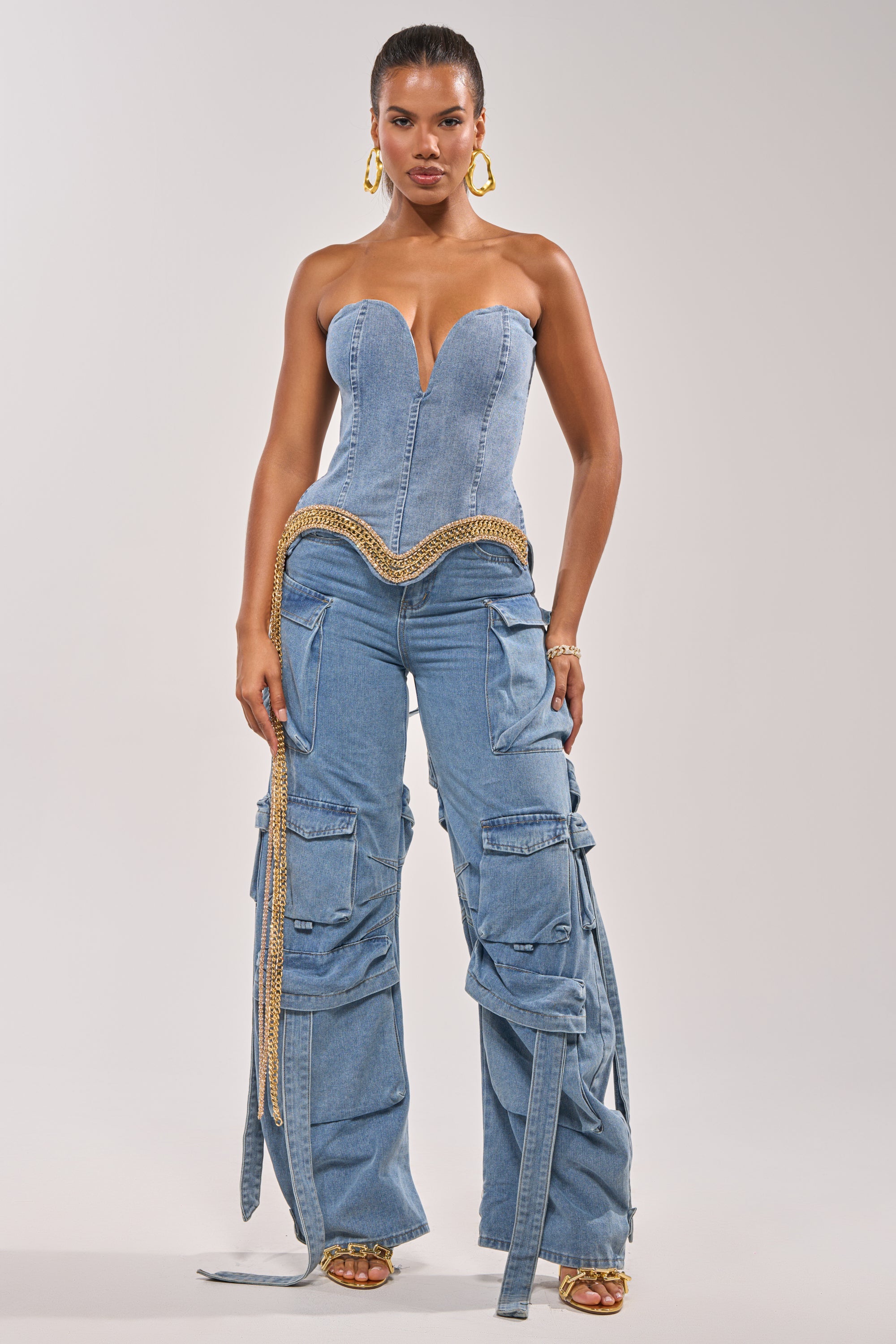 SHOW IT OFF DENIM CORSET