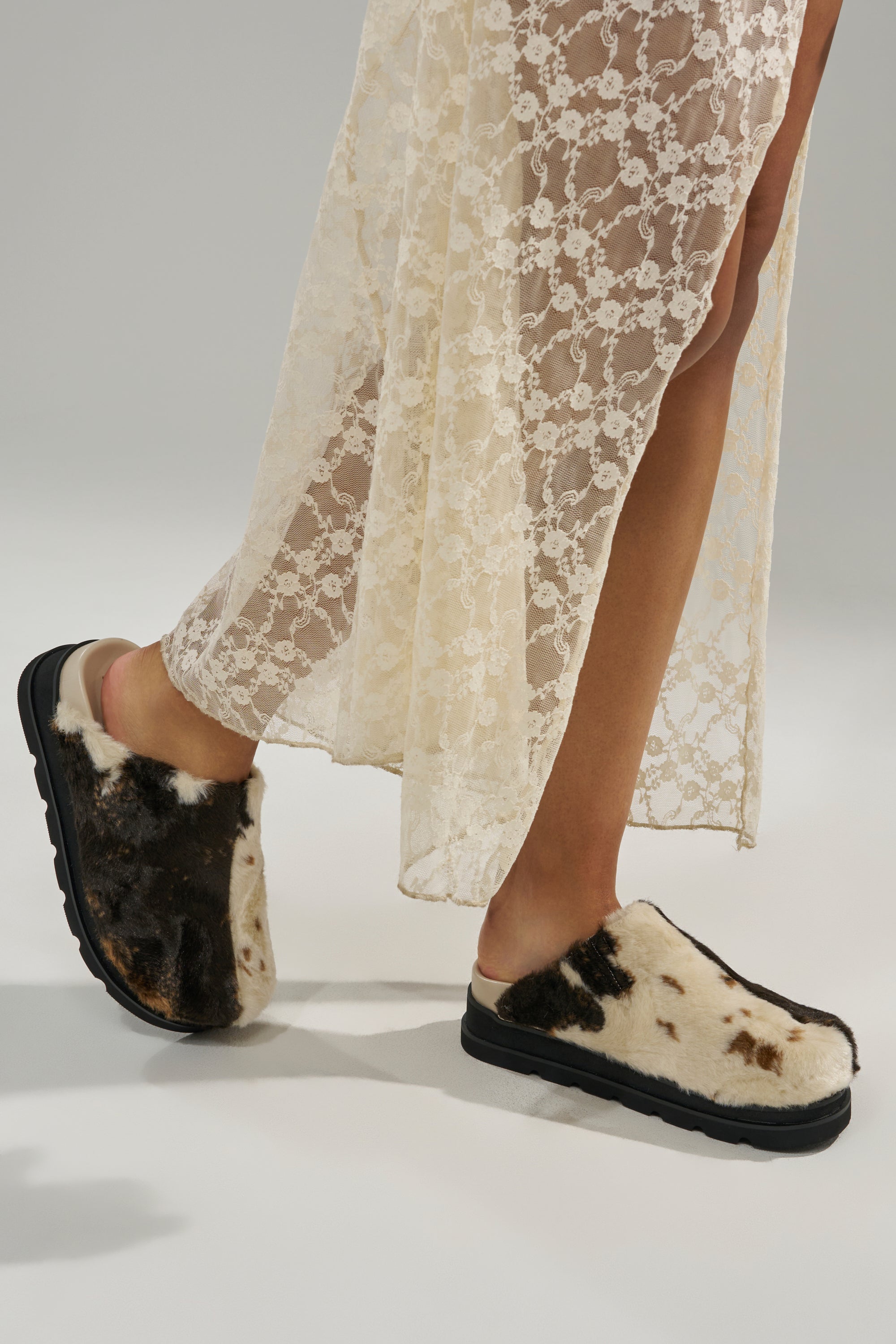 AZALEA WANG GOVINDA MULTI SLIP ON COW PRINT CLOG