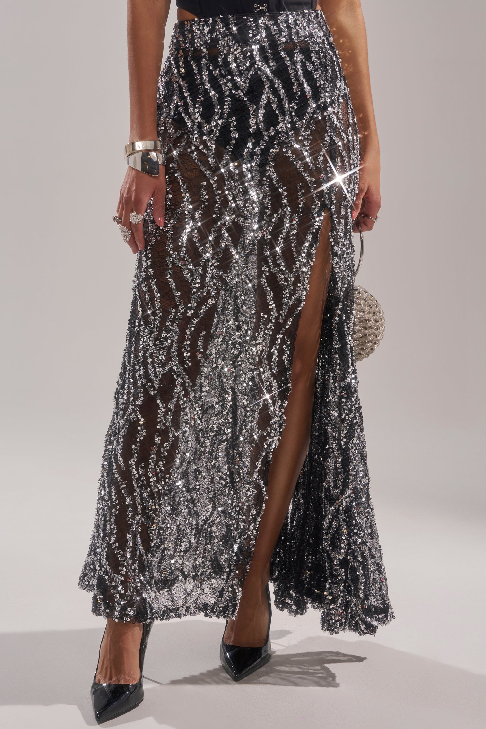 BEAUTIFUL SEQUIN MAXI SKIRT