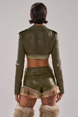 HARLEY LUXE ULTRA CROP MOTO IN OLIVE