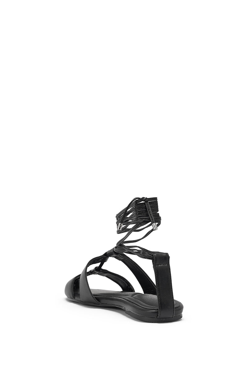 AZALEA WANG ICHIRO BLACK PEEP TOE FLAT
