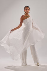SANDO MESH JUMPSUIT IN WHITE