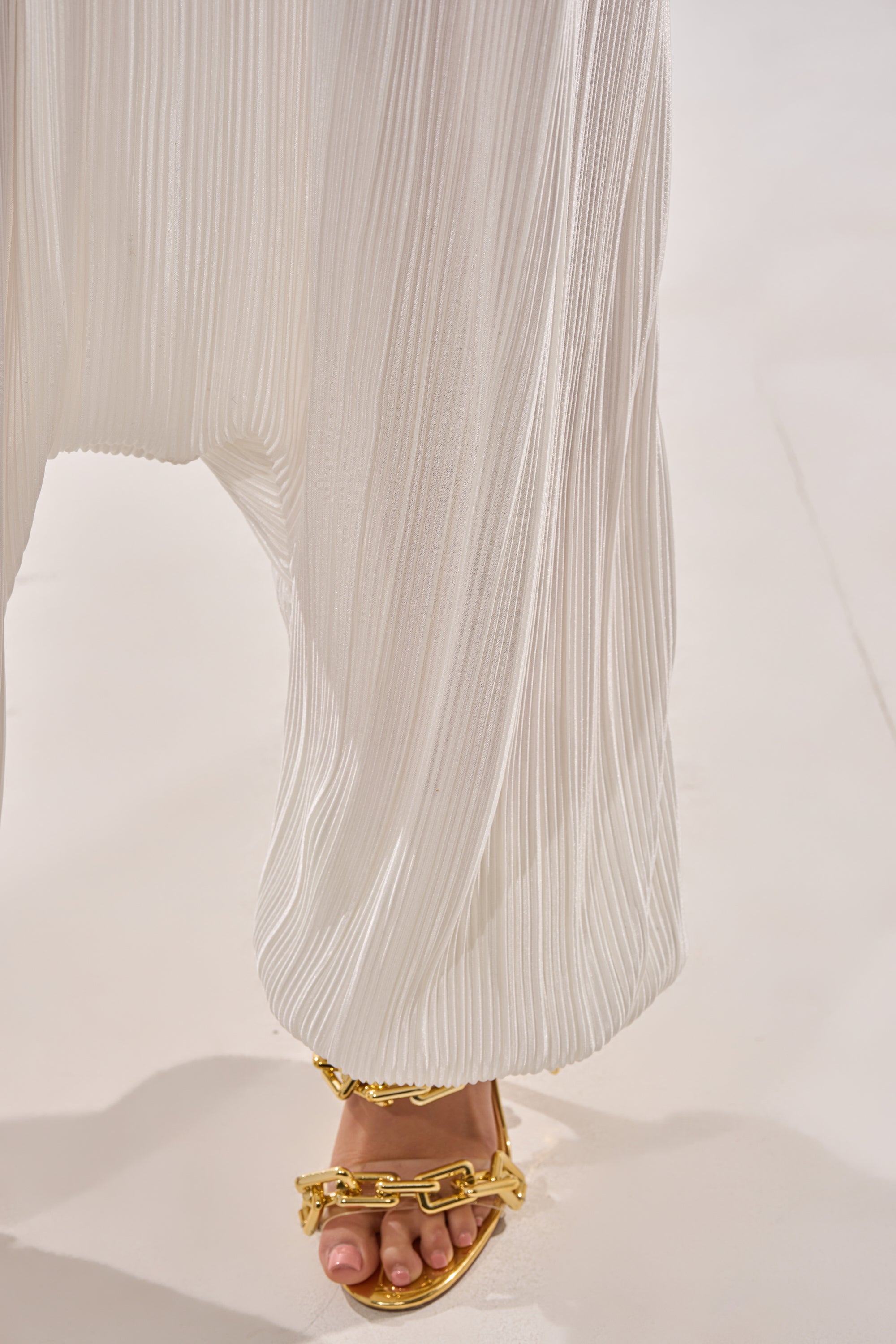 FROM THE CITY DROP CROTCH JUMPSUIT IN WHITE