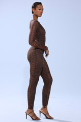TRY AND GET ME SNAKE MESH JUMPSUIT