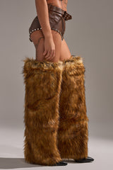 BABY PLZ FAUX LEATHER STUD HOT SHORT IN BROWN