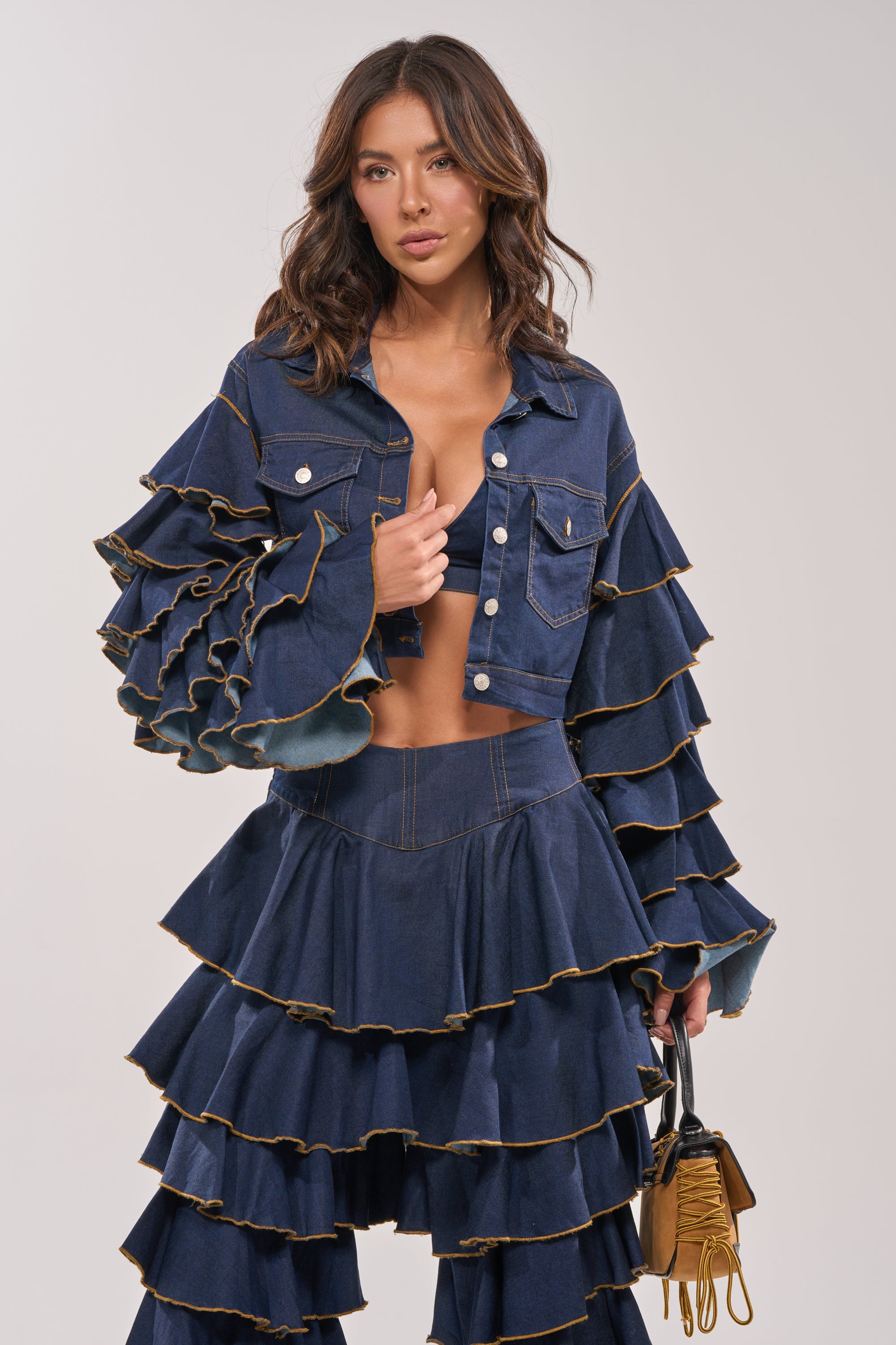 SHAKE IT OUT CROPPED DENIM JACKET