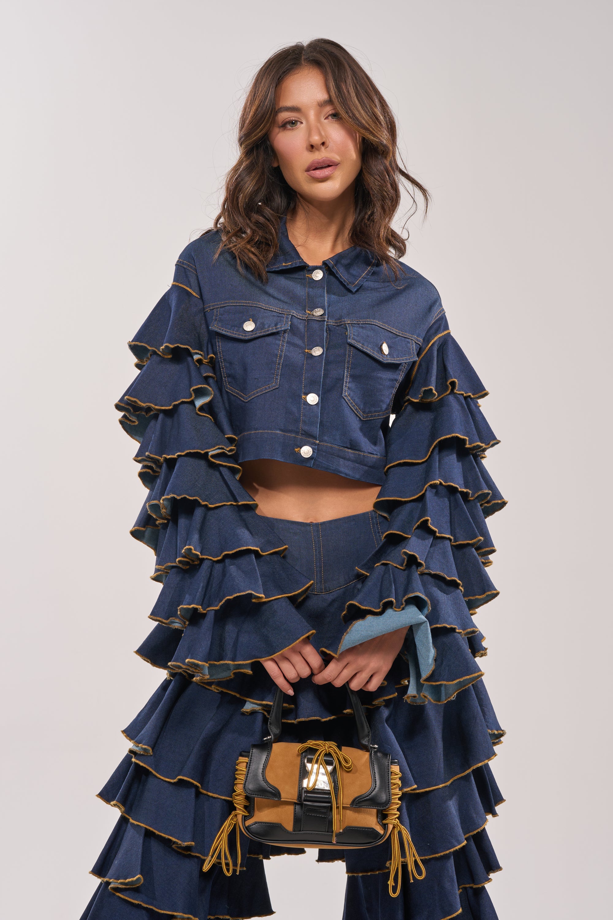 SHAKE IT OUT CROPPED DENIM JACKET