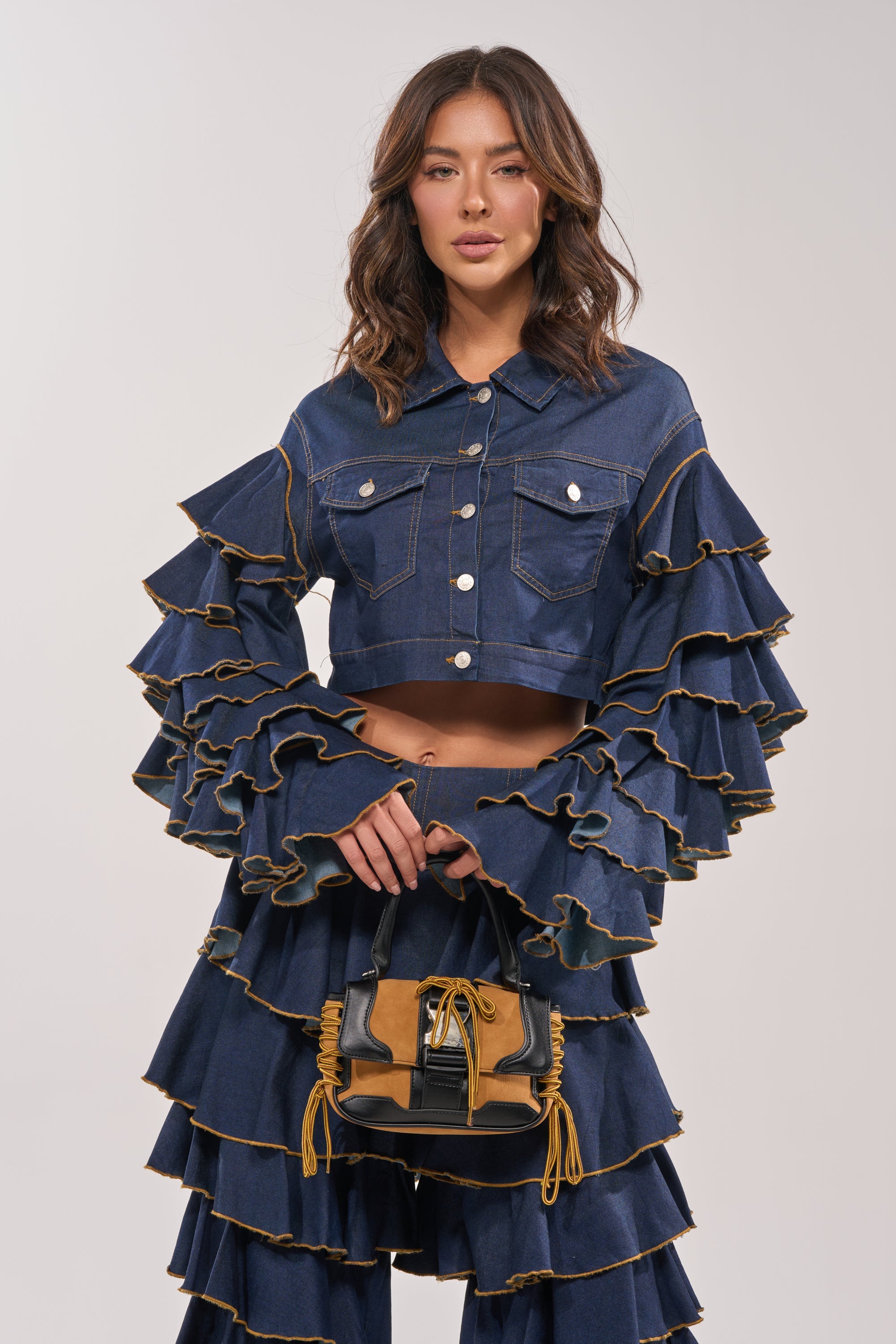 SHAKE IT OUT CROPPED DENIM JACKET