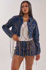 NINA EMBELLISHED DENIM JACKET
