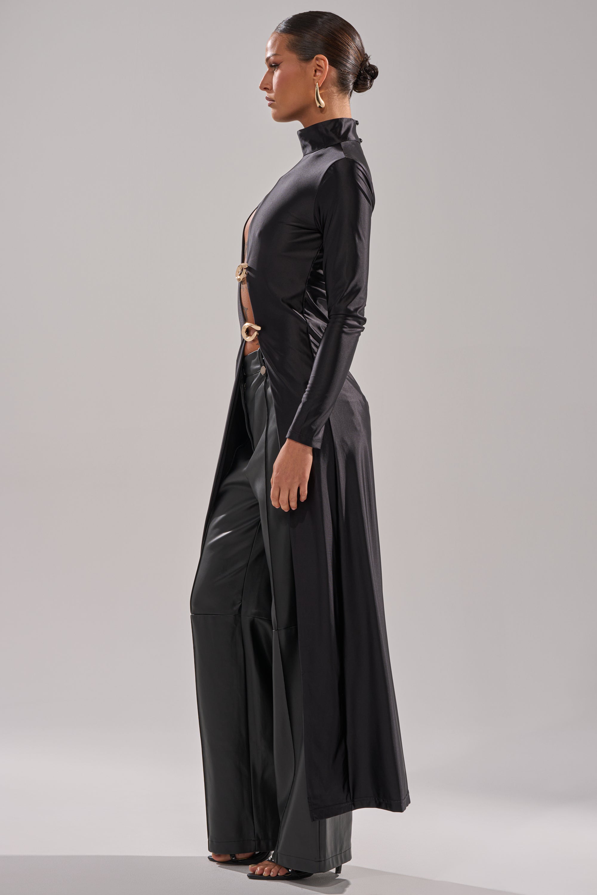 ITS TIME TO CELEBRATE SATIN TURTLE NECK BLOUSE