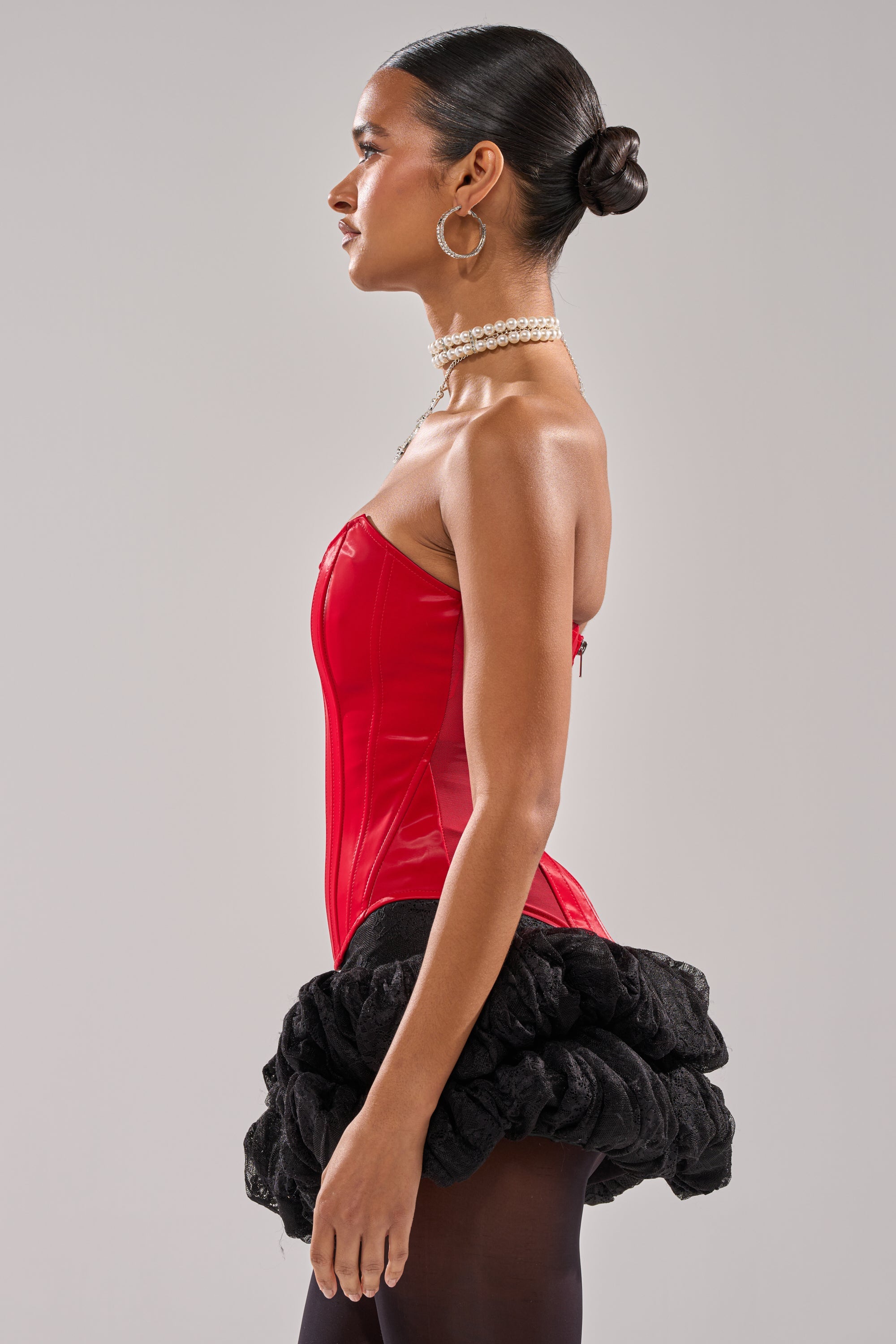 STAY OUT MY WAY CORSET IN RED