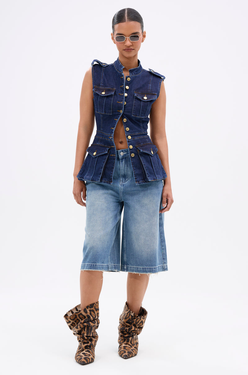 UMI STRETCH DENIM TOP