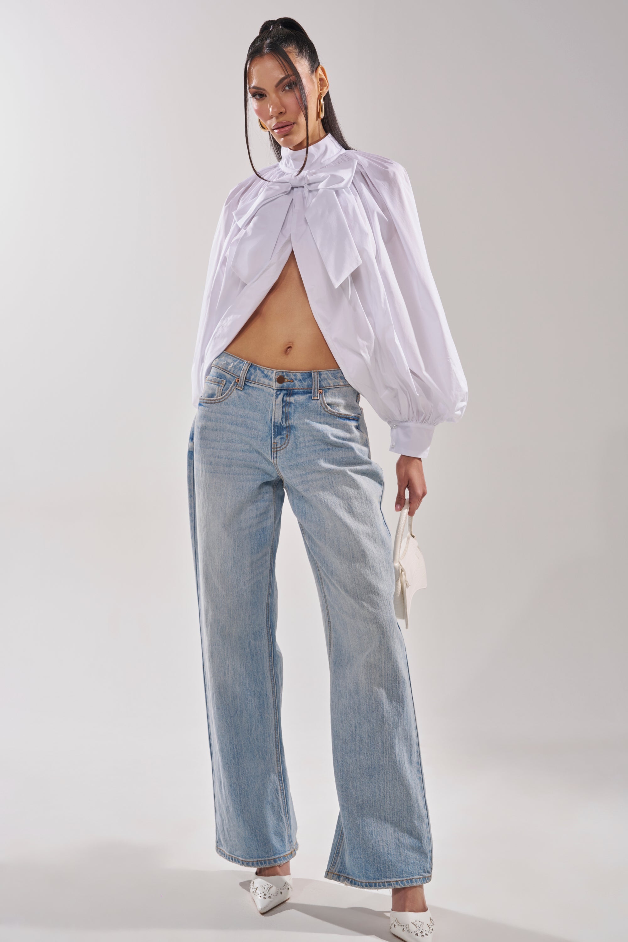 BLACK TIE AFFAIR BLOUSE IN WHITE