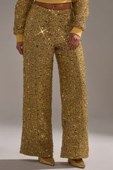 PRETTY IN GOLD STRAIGHT LEG PANT